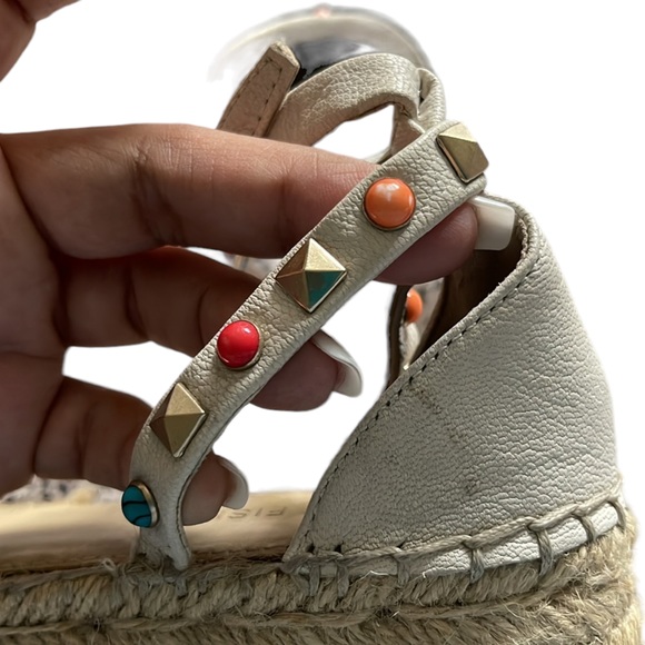 Marc Fisher Vajen Studded Ankle Strap Espadrilles Platform Sandals - Picture 8 of 11